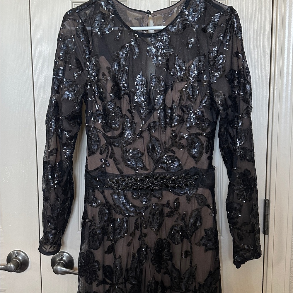 Dress the Population Elegant Ava sequin floral Black Gown size medium M - Picture 3 of 17